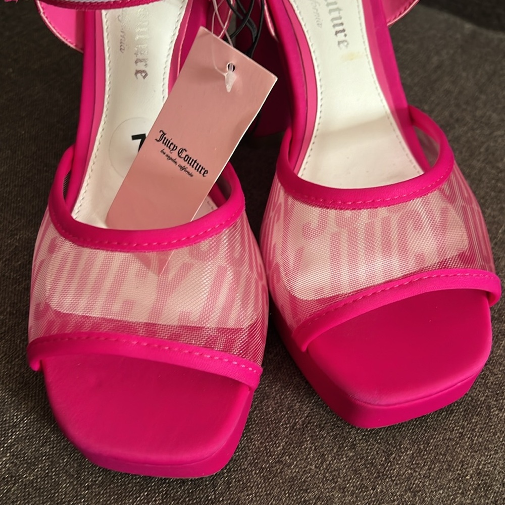 JUICY COUTURE HOT PINK GRAMERCY HEELS NWT - Picture 6 of 9